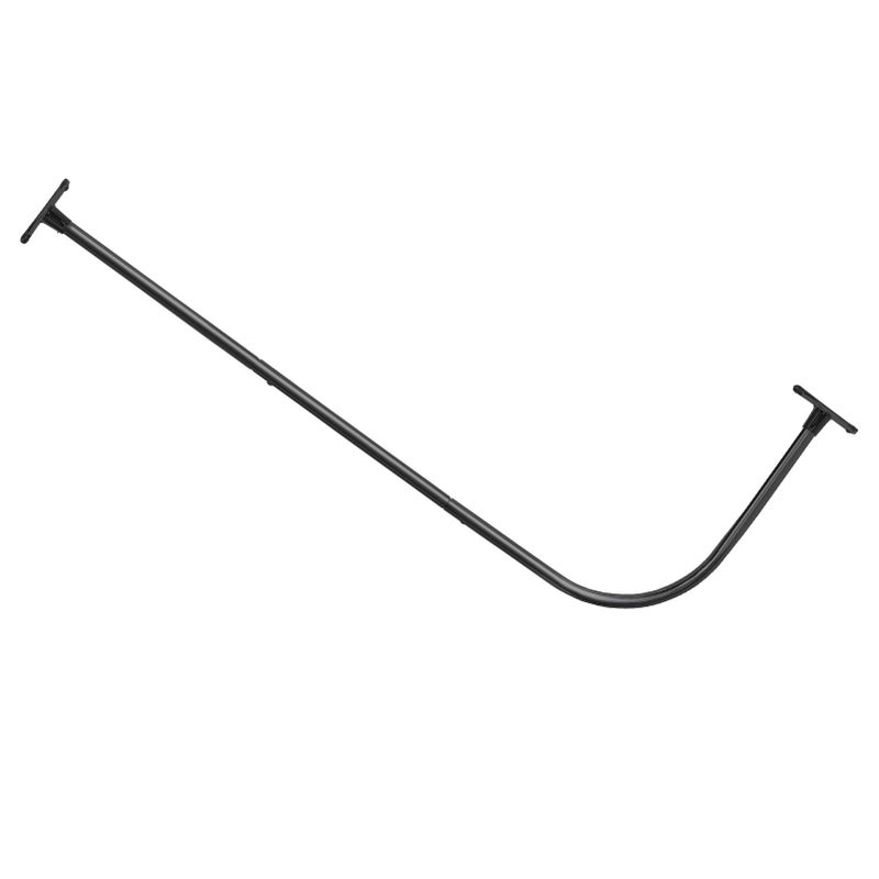PrettyHome L Shapaed Bathroom Bathtub Corner Shower Curtain Rod Large Space 28"x68",Black Finished - Image 1